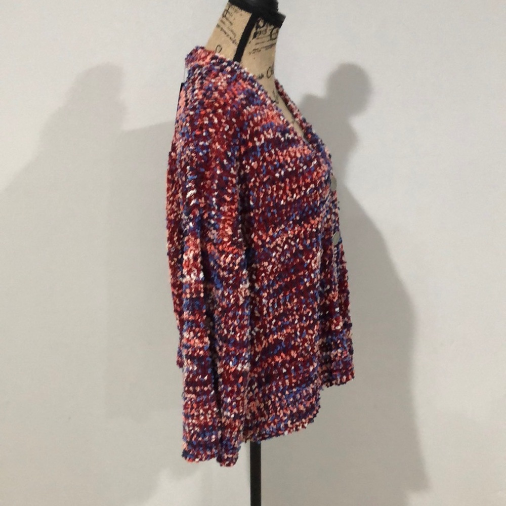 Multicolored comfy button down sweater - Picture 3 of 6